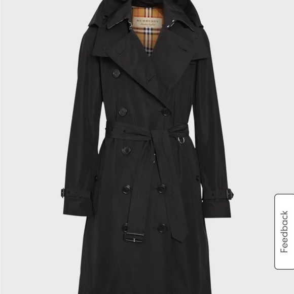 Burberry Kensington Black Trench Coat - Picture 3 of 6